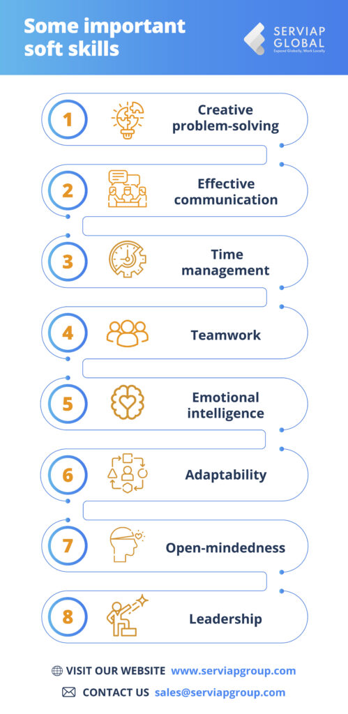 Serviap Global Infografik zu wichtigen Soft Skills