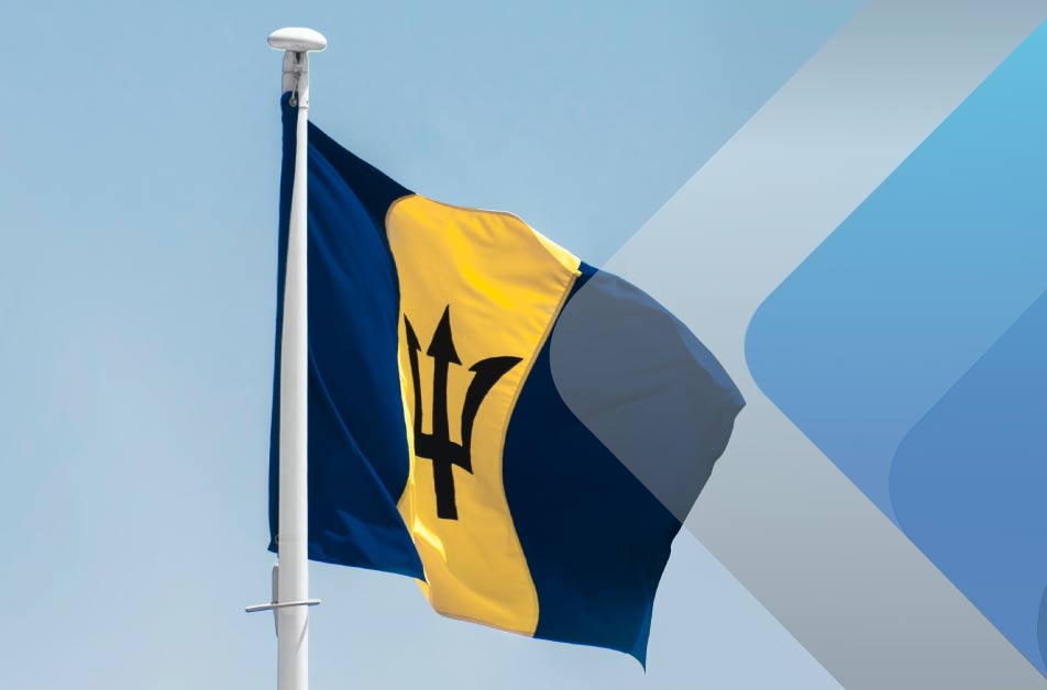 Employer of record in Barbados illustrated with national flag