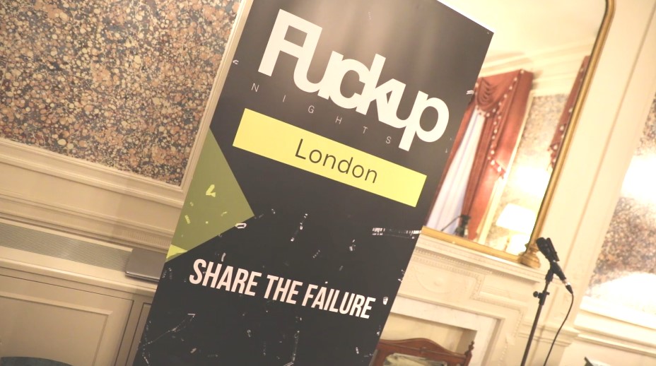 A photo taken from a Fuckup Nights event in London, with the United Kingdom being one of more than 90 countries that the event has scaled to.