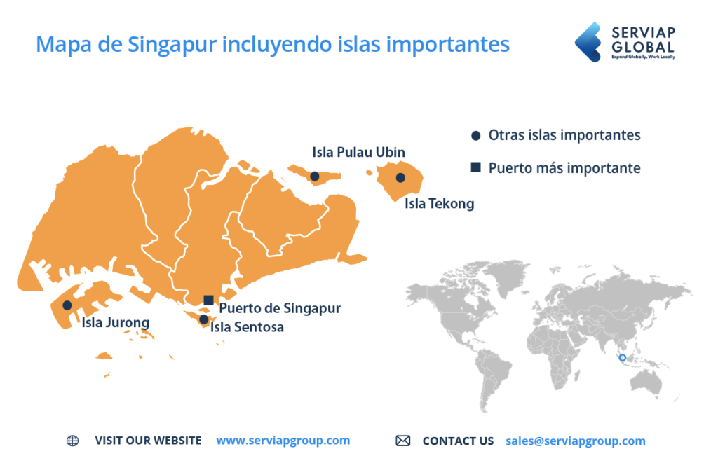 Mapa de Serviap Global para ilustrar un artículo sobre empleador registrado en Singapur.