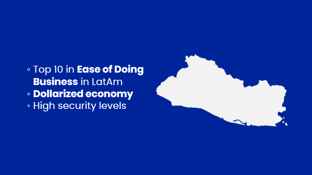 Mapa de El Salvador, que ilustra una de las mejores oportunidades de expansión comercial de América Latina.