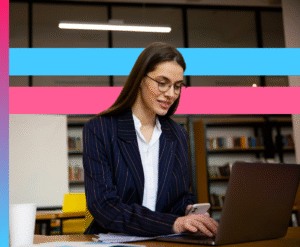 Illustration of HR professionals using AI and digital tools to manage a global workforce efficiently.