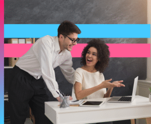 Professionals collaborating on an international recruitment and staff selection strategy