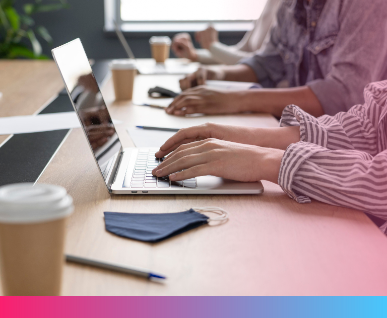 Employees onboarding and starting work in a professional office environment